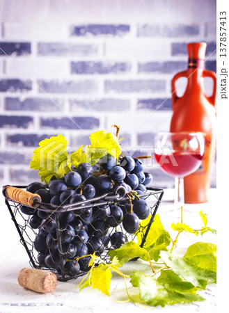 Black grapes on light table 137857413