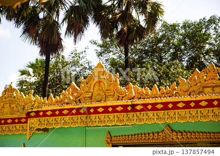 Asian Buddhist temple. Global Vipassana Pagoda in Mumbai, India 137857494