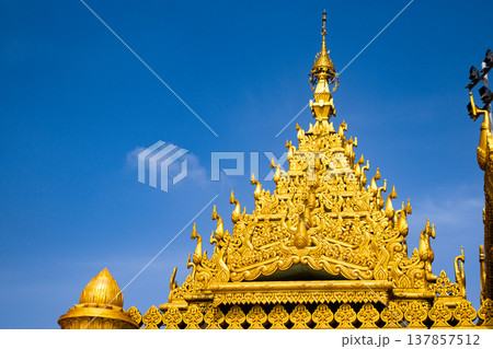 Asian Buddhist temple. Global Vipassana Pagoda in Mumbai, India 137857512