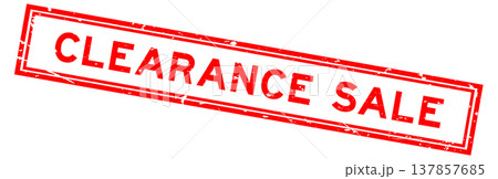 Grunge red clearance sale word rsquare ubber seal stamp on white background 137857685