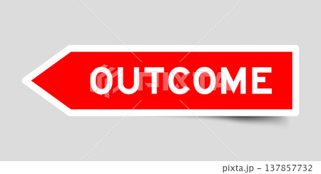 Red color arrow shape sticker label with word...のイラスト素材 [137857732] - PIXTA