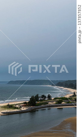 Redi Fort in Goa, India. Beautiful beach near the Indian ocean Redi Fort in Goa, India. Beautiful beach near the Indian ocean 137857852
