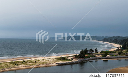 Redi Fort in Goa, India. Beautiful beach near the Indian ocean 137857853