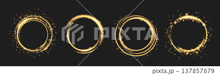 Golden rings, glowing light effect, sparkle dust Golden rings, glowing light effect, sparkle dust 137857879