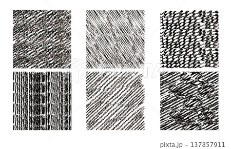Grunge black doodle textures set on whiteのイラスト素材 [137857911] - PIXTA