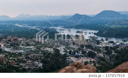 Virupaksha Temple in Hampi, India. Part of the Group of Monuments at Hampi, designated as a UNESCO World Heritage Site 137857918