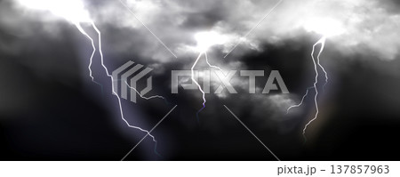 Thunderbolt, lightning strike in stormy dark cloud Thunderbolt, lightning strike in stormy dark cloud 137857963