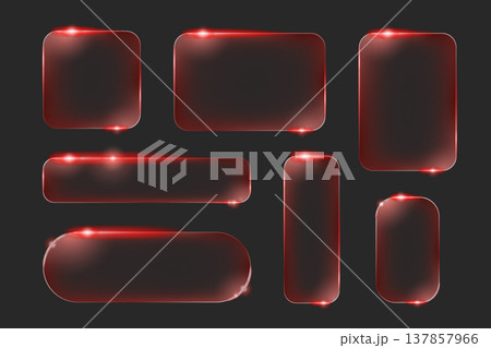 Glass frames set with neon red light effect Glass frames set with neon red light effect 137857966