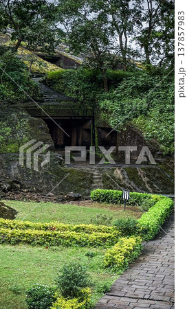 Kanheri Caves in the forests of the Sanjay Gandhi National Park, India 137857983