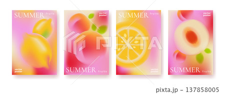Summer gradient background, abstract blurred fruit Summer gradient background, abstract blurred fruit 137858005