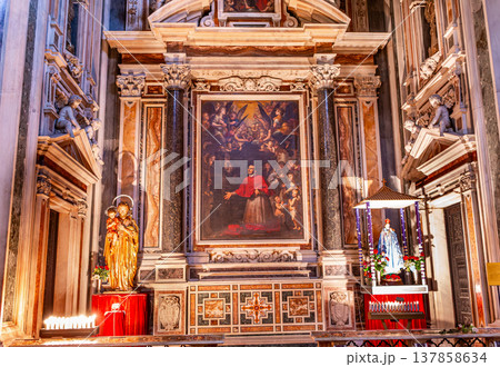 Baroque church of the Gesu Nuovo, Naples, Italy 137858634