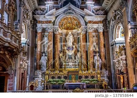 Baroque church of the Gesu Nuovo, Naples, Italy Baroque church of the Gesu Nuovo, Naples, Italy 137858644