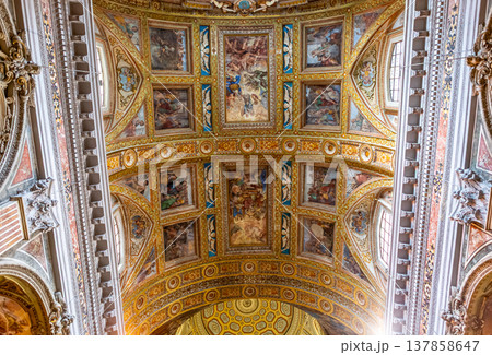 Baroque church of the Gesu Nuovo, Naples, Italy Baroque church of the Gesu Nuovo, Naples, Italy 137858647