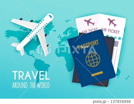 Travel around the World. Vacation booking. Flat design modern vector illustration concept. Travel around the World. Vacation booking. Flat design modern vector illustration concept. 137858898