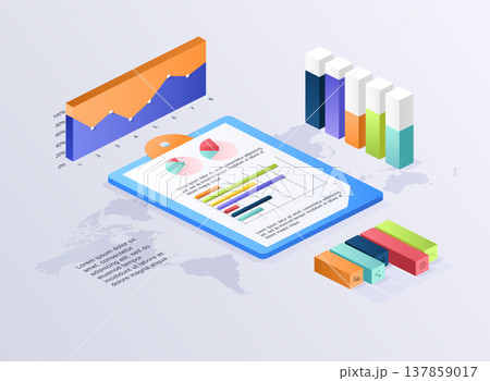 Flat 3d isometric infographic for your business presentations. Can be used for infographics, graphic or website layout vector, diagram,  web design. ?oncept vector 137859017