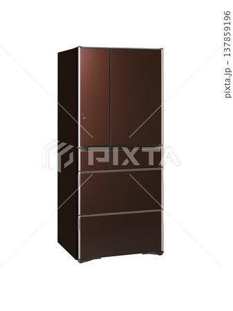 View of Modern Stainless Steel Refrigerator. Fridge Freezer Isolated on a White Background. View of Modern Stainless Steel Refrigerator. Fridge Freezer Isolated on a White Background. 137859196