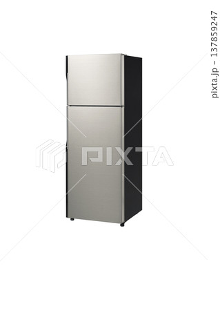 The image of modern refrigerator on white background. The image of modern refrigerator on white background. 137859247