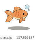 Cute aquarium fish illustration, colorful cartoon underwater character 137859427