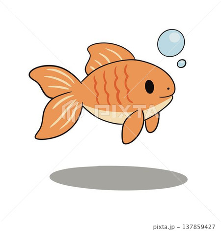Cute aquarium fish illustration, colorful cartoon underwater character 137859427