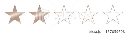 Five-star rating scale with two filled metallic stars followed by three outlined stars. Clean Five-star rating scale with two filled metallic stars followed by three outlined stars. Clean 137859608