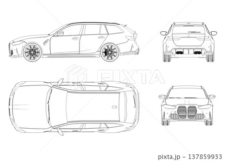car outline drawing, sketch, contour image car outline drawing, sketch, contour image 137859933