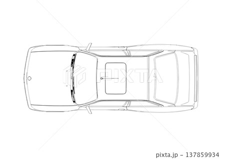 car outline drawing, sketch, contour image car outline drawing, sketch, contour image 137859934