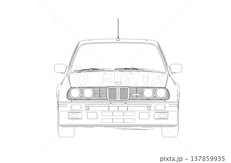 car outline drawing, sketch, contour image car outline drawing, sketch, contour image 137859935