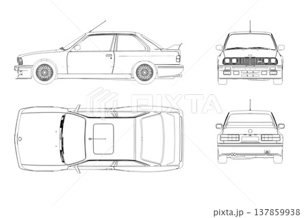 car outline drawing, sketch, contour image car outline drawing, sketch, contour image 137859938