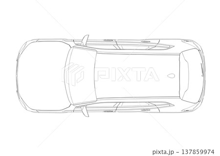 car outline drawing, sketch, contour image car outline drawing, sketch, contour image 137859974