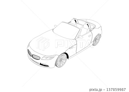 car outline drawing, sketch, contour image car outline drawing, sketch, contour image 137859987
