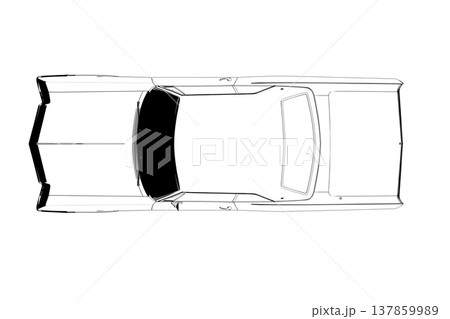 car outline drawing, sketch, contour image 137859989