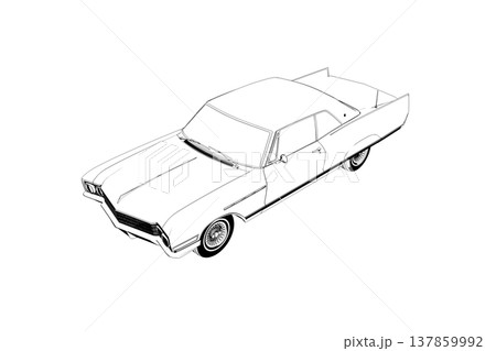 car outline drawing, sketch, contour image car outline drawing, sketch, contour image 137859992