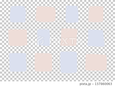 A set of loosely drawn blue and brown square shapes. A set of loosely drawn blue and brown square shapes. 137860063