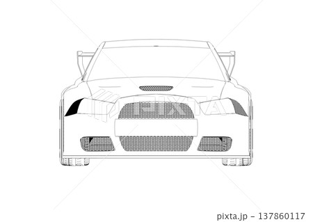car outline drawing, sketch, contour image 137860117
