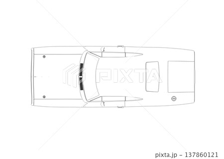 car outline drawing, sketch, contour image 137860121