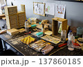 Art Supplies Workspace in Porto Portugal for painting tiles 137860185