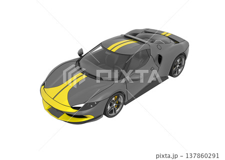 car isolated on transparent background, 3d illustration, cg render 137860291