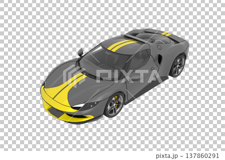 car isolated on transparent background, 3d illustration, cg render 137860291