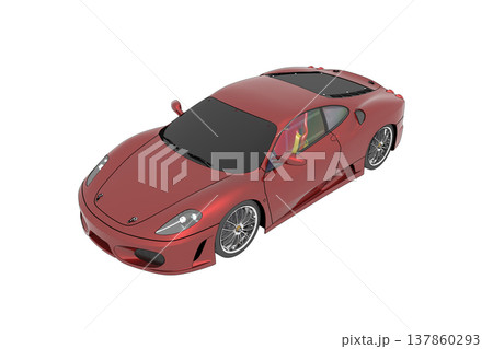 car isolated on transparent background, 3d illustration, cg render 137860293