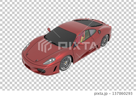 car isolated on transparent background, 3d illustration, cg render 137860293