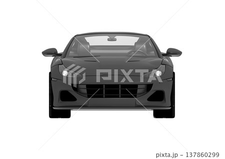 car isolated on transparent background, 3d illustration, cg render 137860299