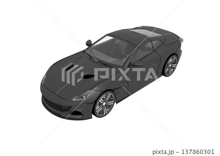 car isolated on transparent background, 3d illustration, cg render 137860301