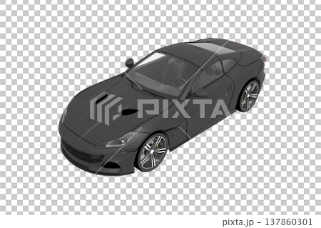 car isolated on transparent background, 3d illustration, cg render 137860301