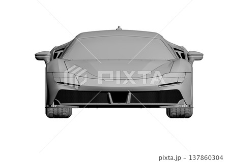 car isolated on transparent background, 3d illustration, cg render 137860304