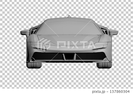car isolated on transparent background, 3d illustration, cg render 137860304
