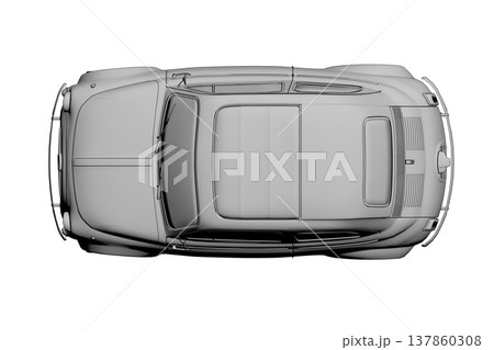car isolated on transparent background, 3d illustration, cg render 137860308