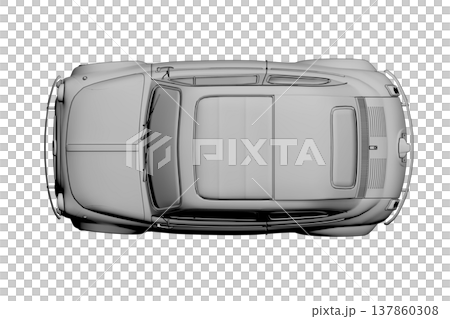car isolated on transparent background, 3d illustration, cg render 137860308