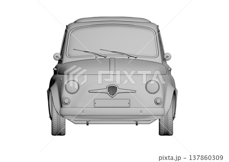 car isolated on transparent background, 3d illustration, cg render 137860309