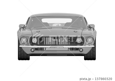 car isolated on transparent background, 3d illustration, cg render 137860320
