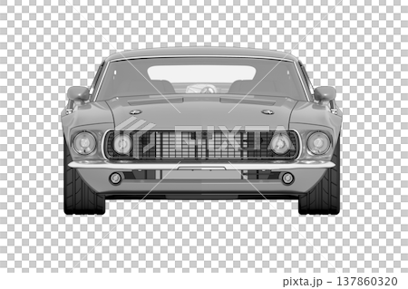 car isolated on transparent background, 3d illustration, cg render 137860320